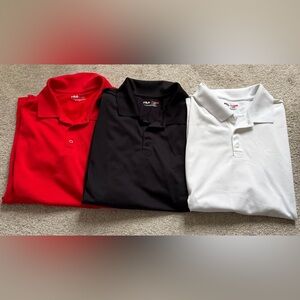 Fila Short Sleeve Polo Shirt Trio - Red, Black, White